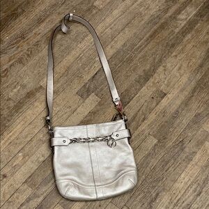 COACH Elegant Silver Chain-Accent Women's Bag